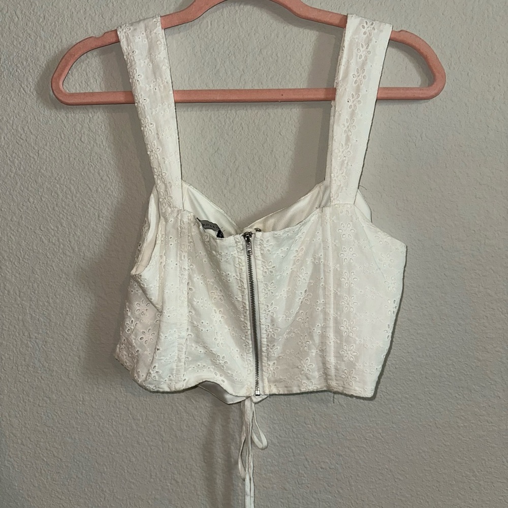 WHITE SCRUNCHED TOP - Picture 5 of 6